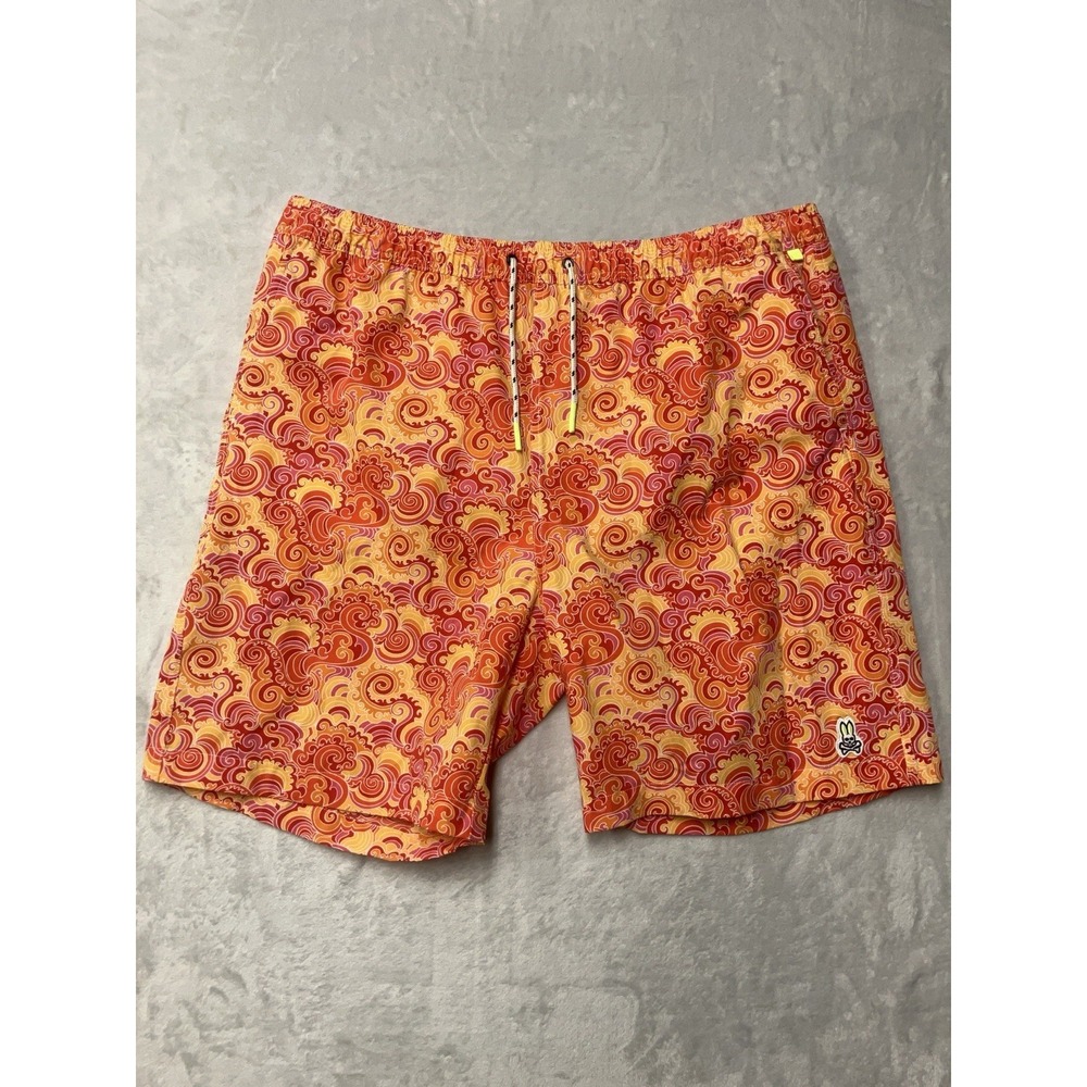 Psycho‎ Bunny Swim Trunks Mens 3XL Paisley Lined Board Shorts Beach Pool